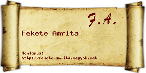 Fekete Amrita névjegykártya